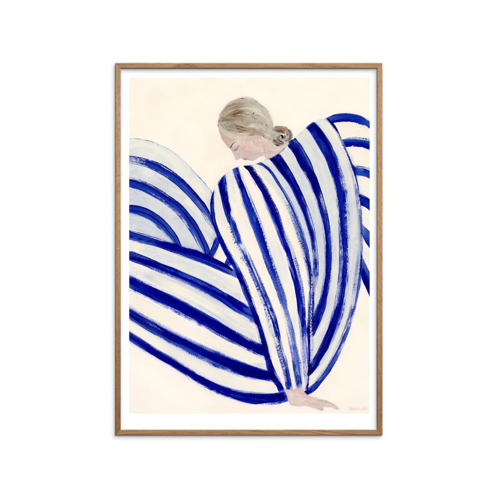 Affiche ''Blue Stripe At Concorde'' Cadre en Chêne - 50x70 cm