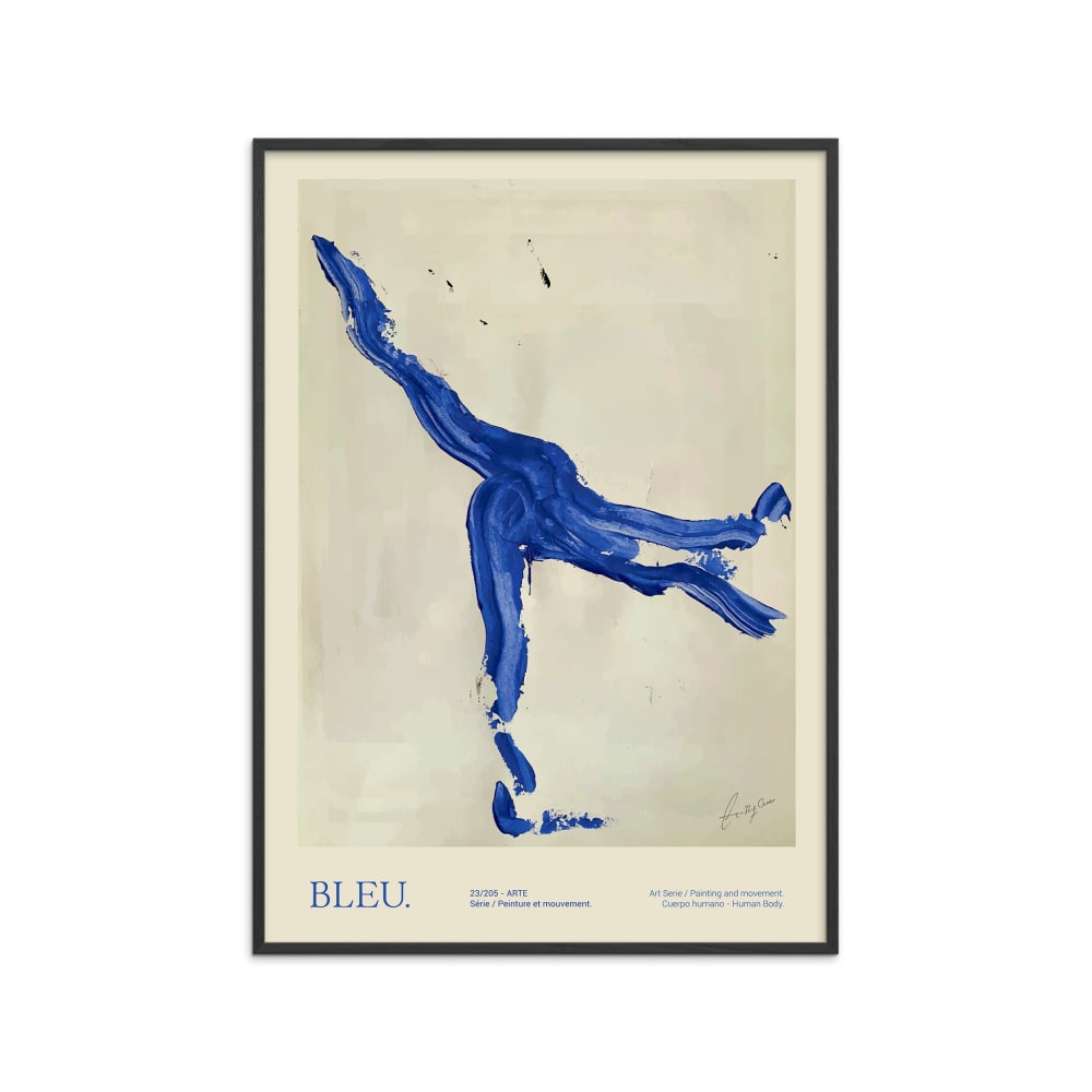 Affiche ''Bleu'' Cadre noir - 30x40 cm