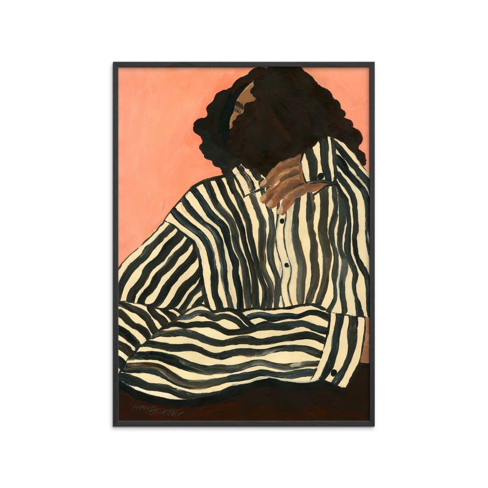 Affiche ''Serene Stripes'' Cadre noir - 70x100 cm