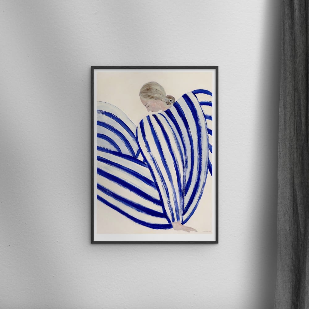 Affiche ''Blue Stripe At Concorde'' Cadre noir - 50x70 cm