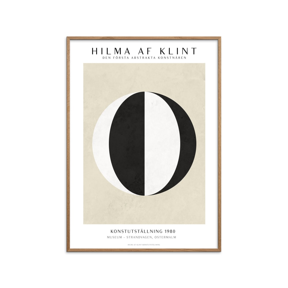 Affiche ''Hilma af Klint - Black White'' Cadre en Chêne - 50x70 cm