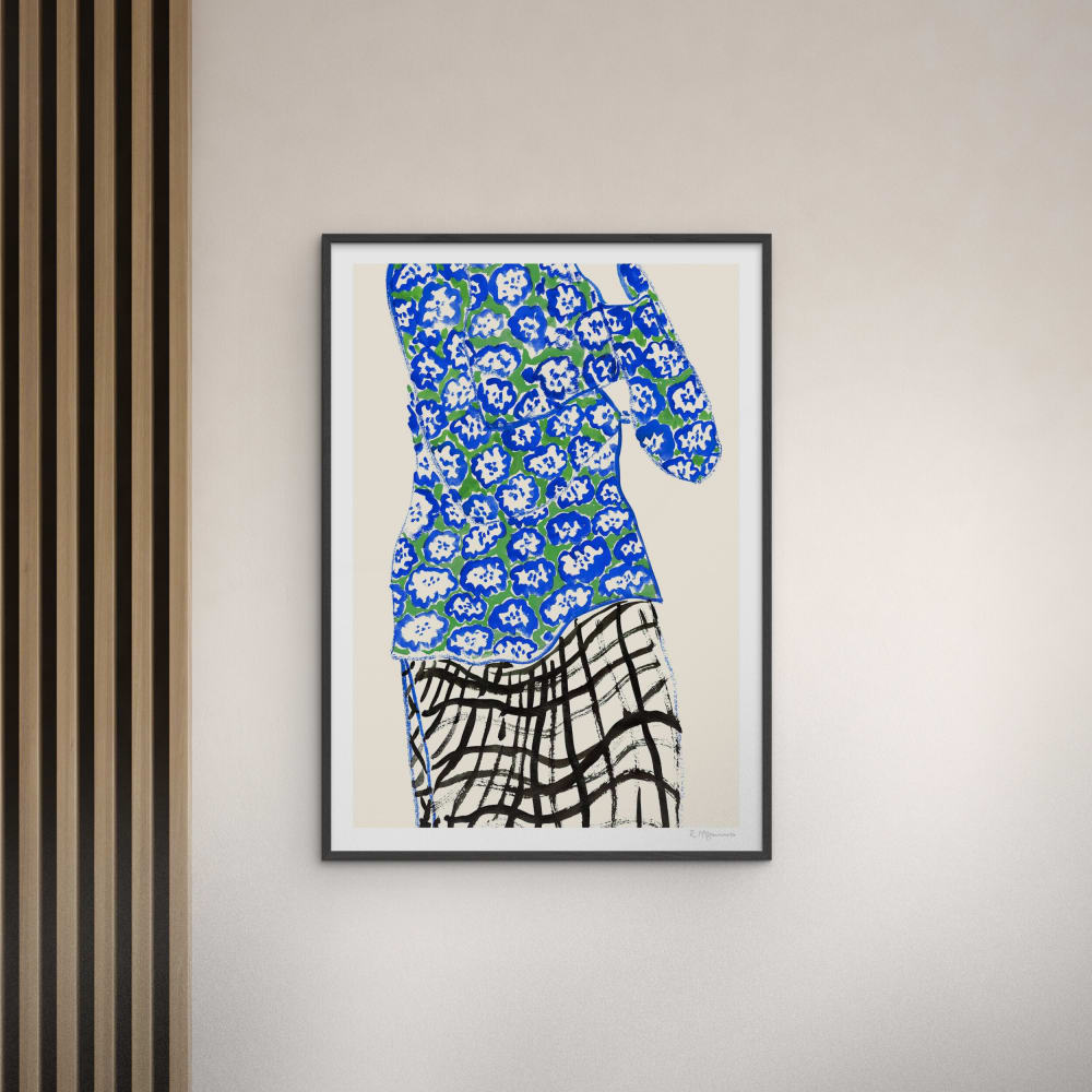 Affiche ''Blue and Green'' Cadre noir - 30x40 cm