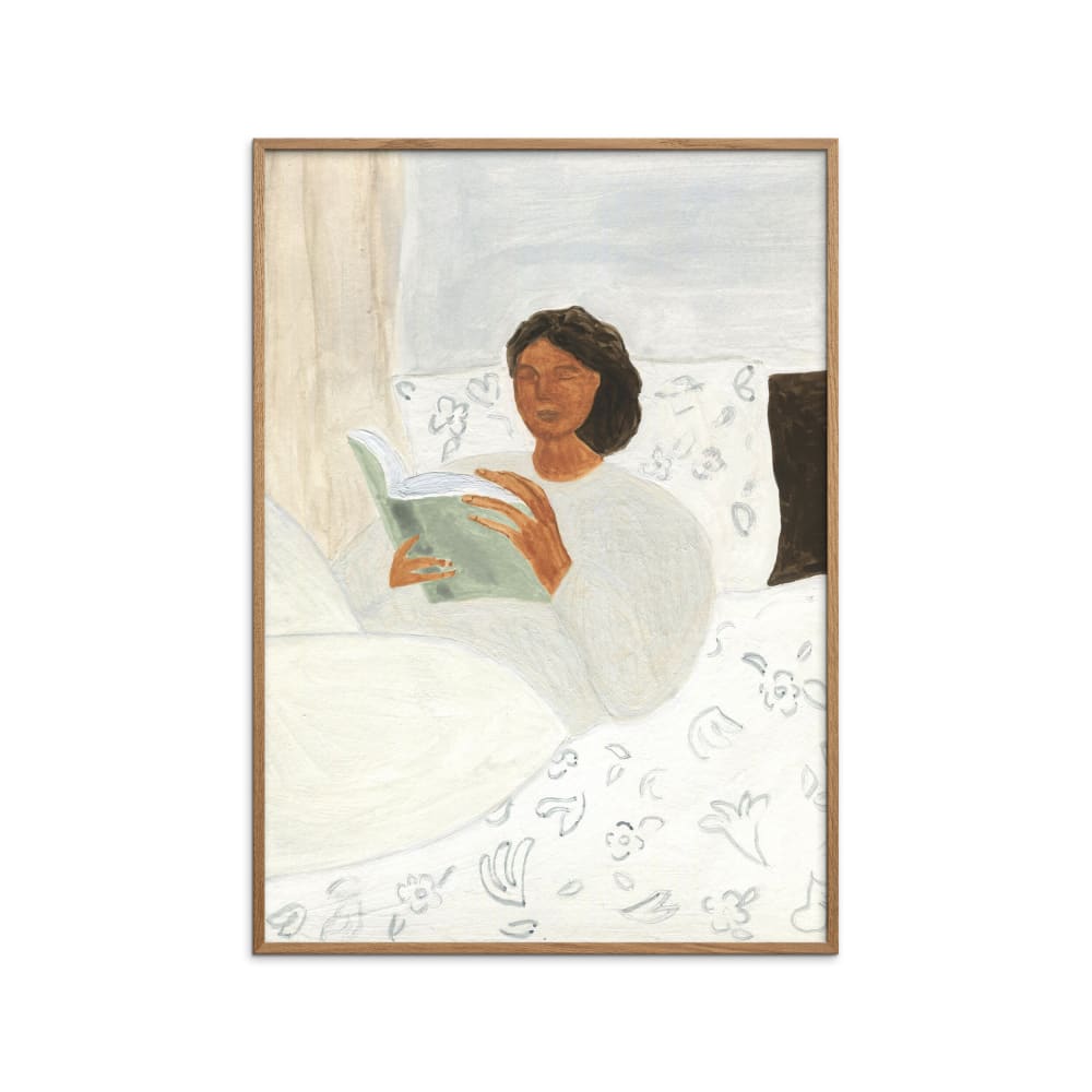 Affiche ''Morning Read'' Cadre en Chêne - 30x40 cm