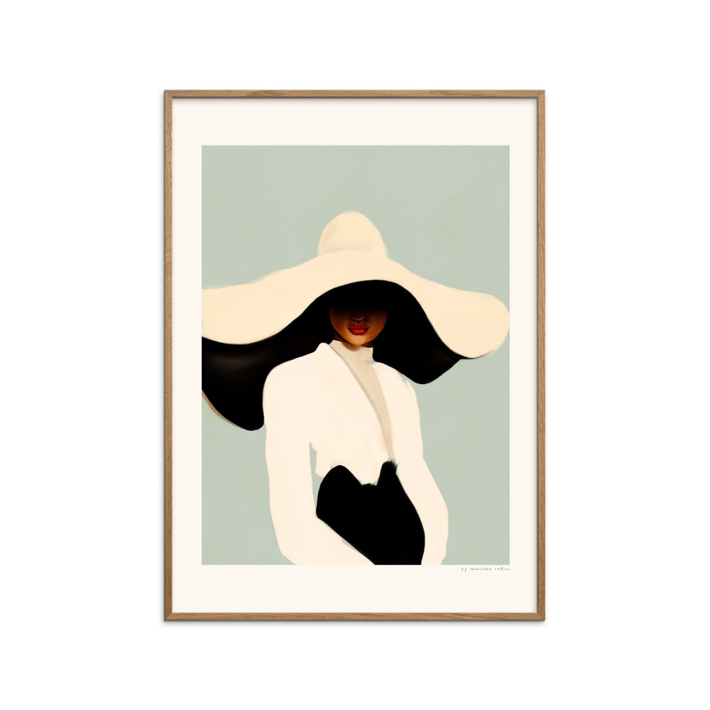 Affiche "Maxime - Coco noir" Cadre en Chêne - 50x70 cm