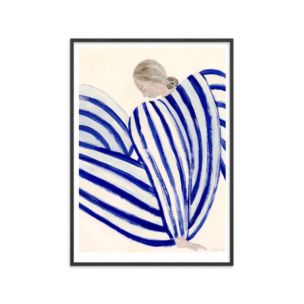 Affiche ''Blue Stripe At Concorde'' Cadre noir - 70x100 cm