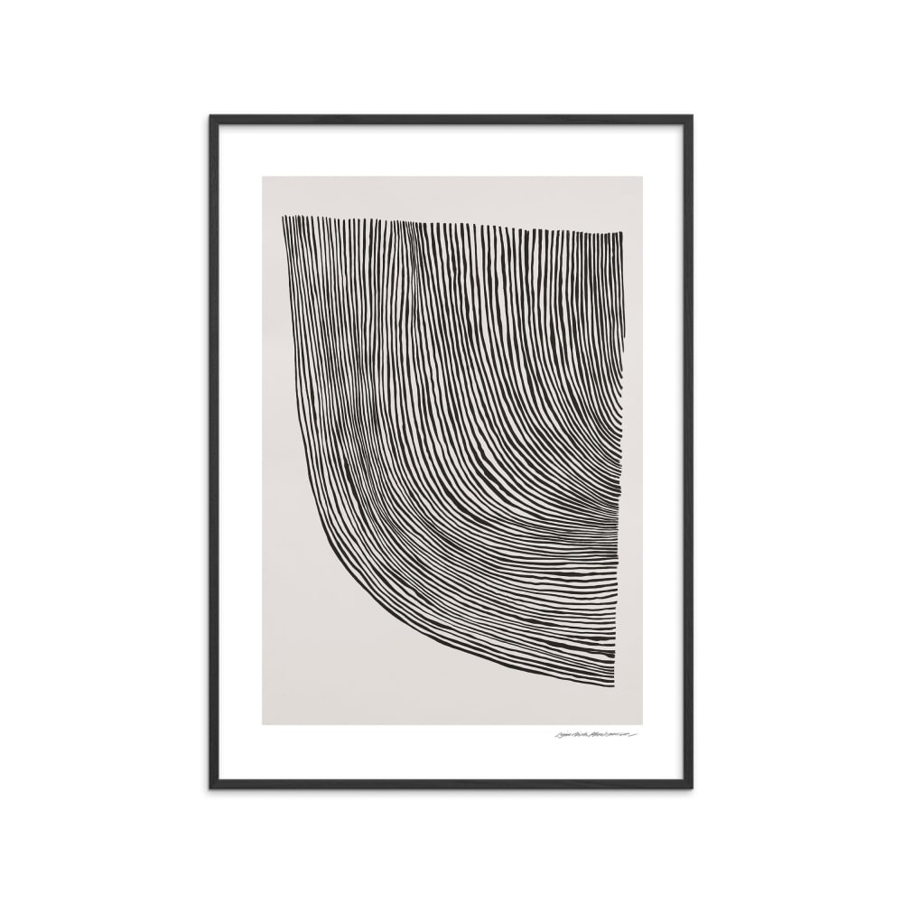 Affiche ''Curves Black'' Cadre noir - 50x70 cm