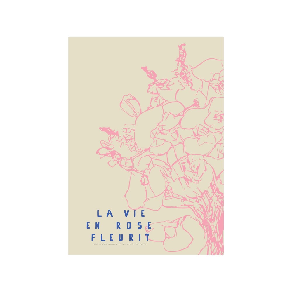 Affiche ''La Vie en Rose'' sans cadre  - 30 x 40 cm