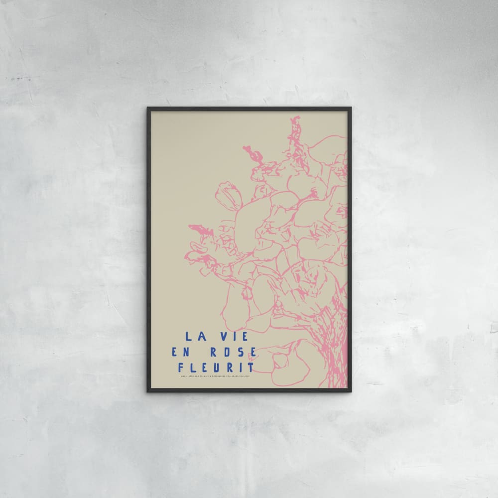 Affiche ''La Vie en Rose'' Cadre noir - 50x70 cm