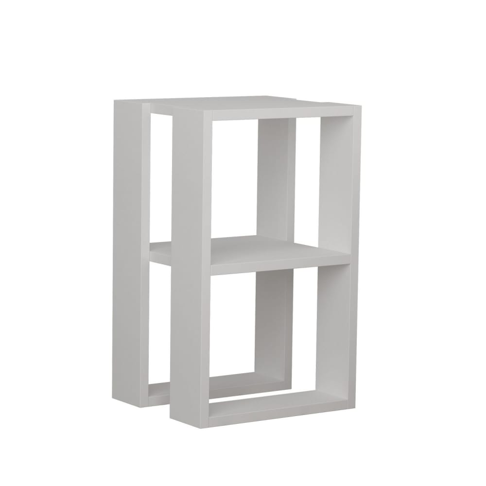 Table de nuit ajourée effet bois blanc