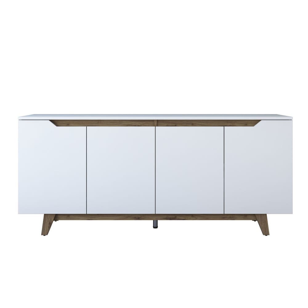 Buffet 4 portes effet bois blanc
