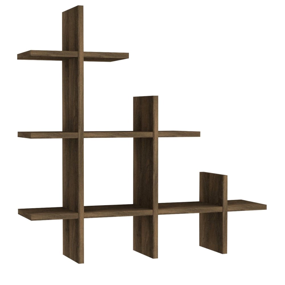 Etagère murale effet bois marron