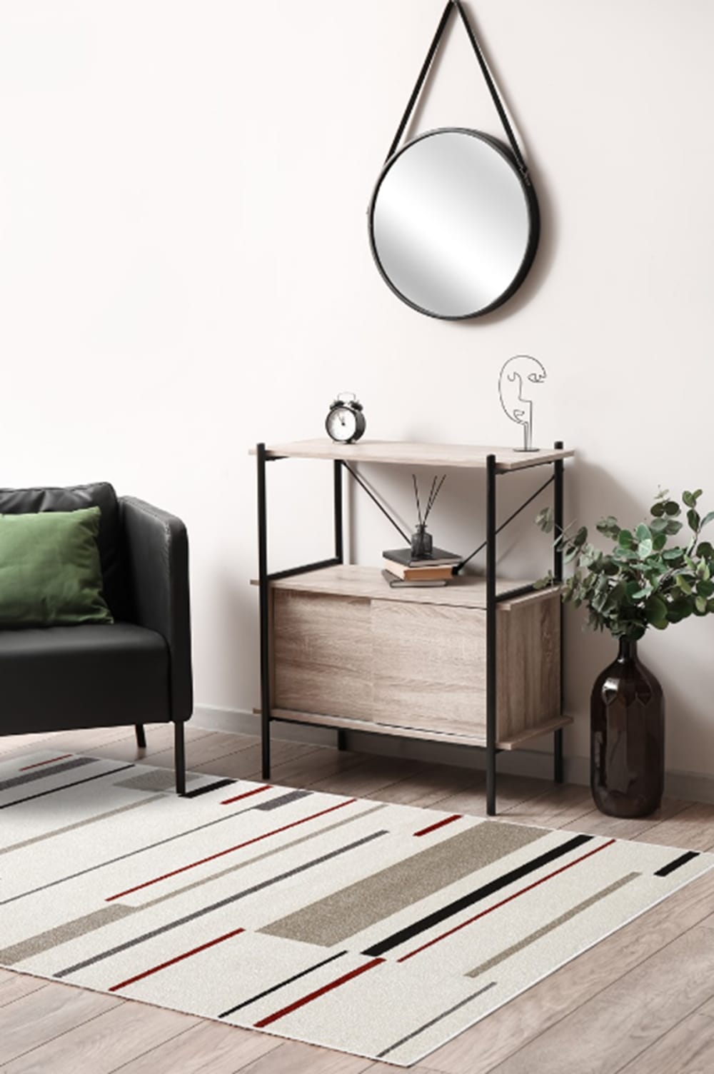 Novatrend Moderner Wohnzimmerteppich Weiß 060x120 cm style modern Weiß Pvc - Polyvinlychlorid