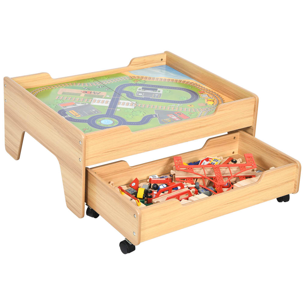 Giantex Kinder Spieltisch aus Holz 78 x 63 x 33 cm, Natürlich BRAUN HOLZ Kinder