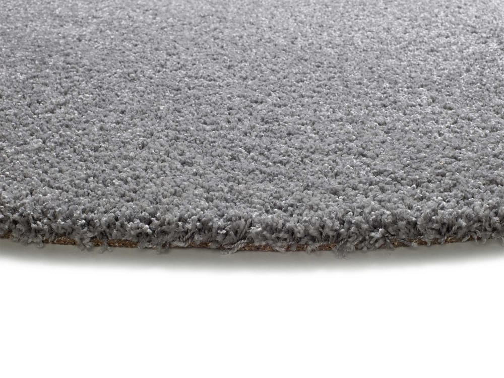 Tapis rond shaggy argent 130x130 cm — vue 4