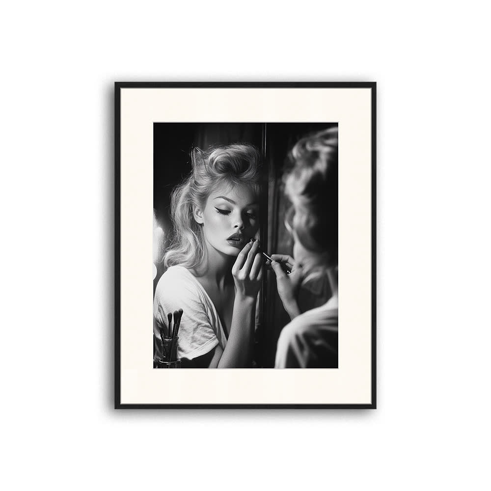 Any Image Digitaldruck, Rahmen in Buchenholz, Passepartout, 62x52x3 cm, Schwarz Schwarz