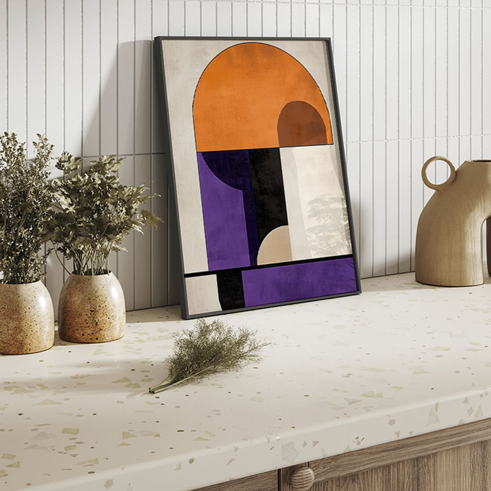 Digitaldruck, Rahmen in Buchenholz, 52x42x3 cm, Schwarz - Maisons