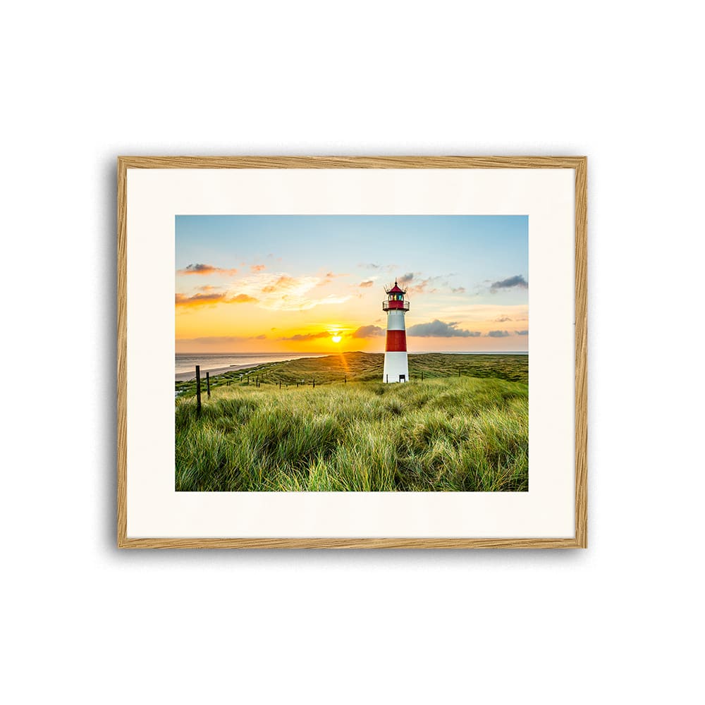 Any Image Digitaldruck, Rahmen in Eichenholz, Passepartout, 62x52x3 cm, Natur Braun