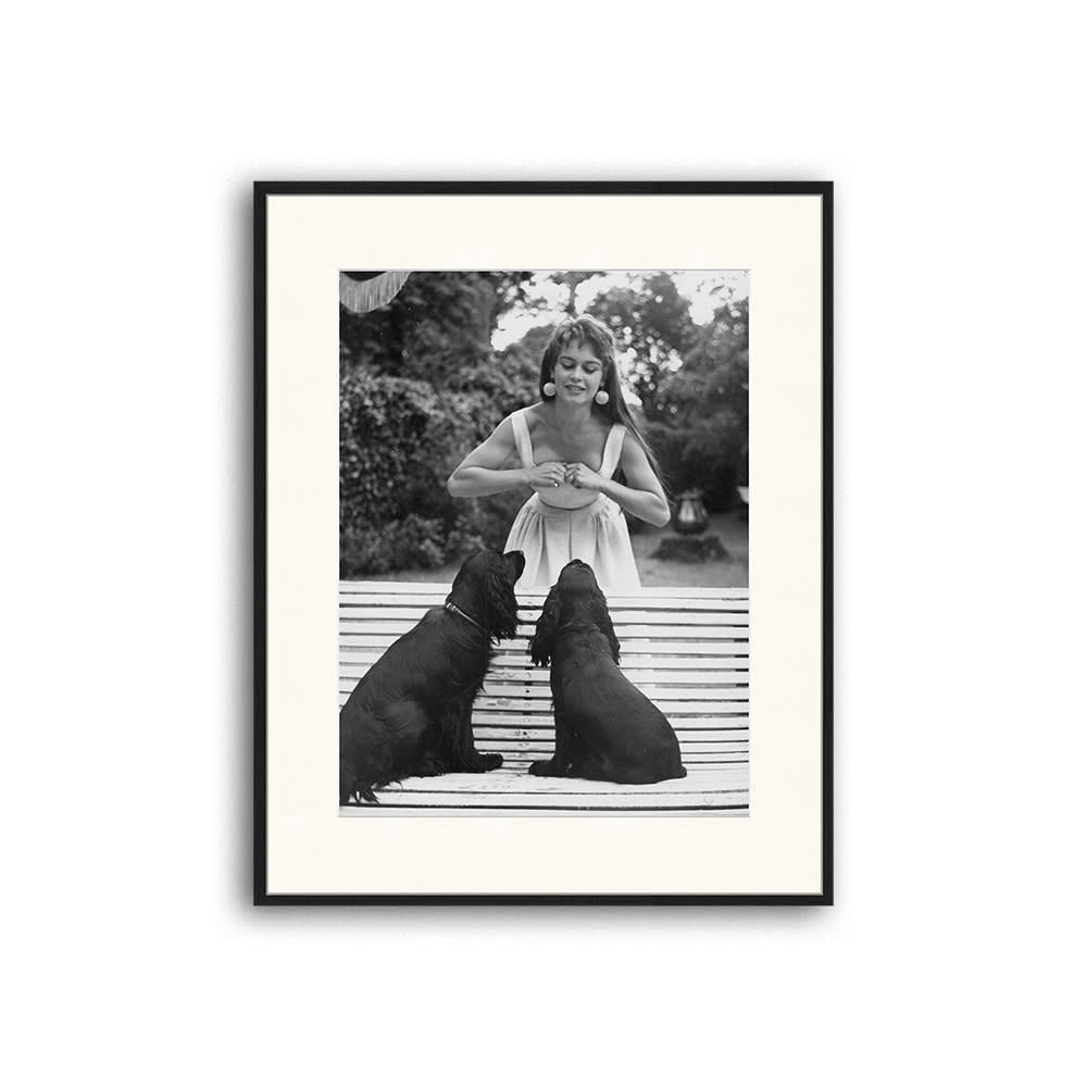 Any Image Digitaldruck, Rahmen in Buchenholz, Passepartout, 62x52x3 cm, Schwarz Schwarz