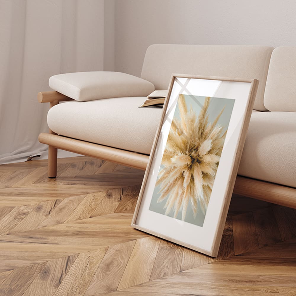 Digitaldruck, Rahmen in Eichenholz, Passepartout, 62x52x3 cm,