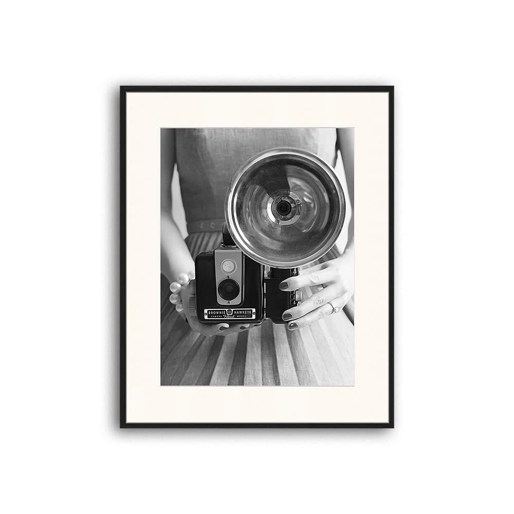Any Image Digitaldruck, Rahmen in Buchenholz, Passepartout, 62x52x3 cm, Schwarz Schwarz