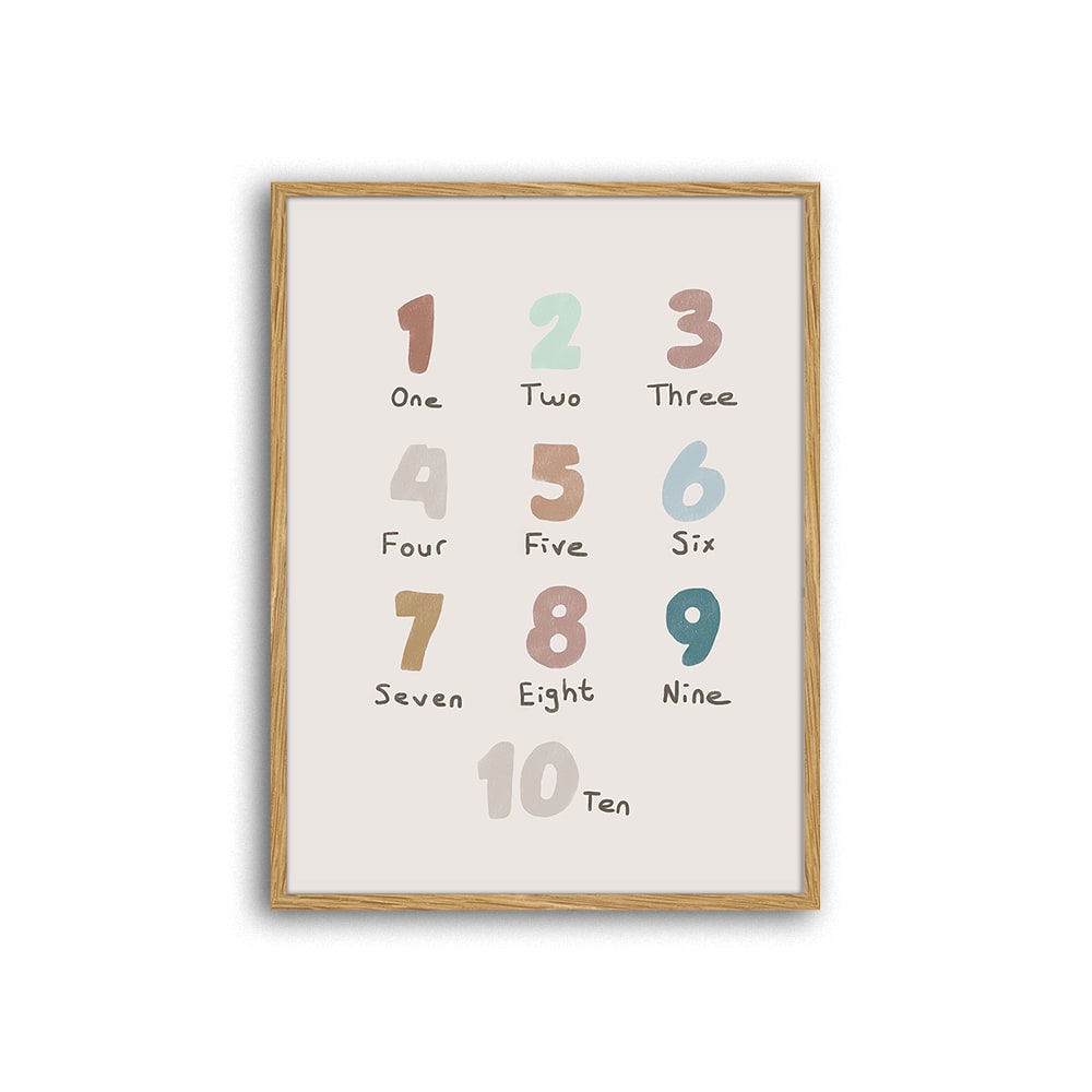 Milan Moon Digitaldruck, Rahmen in Eichenholz, 43x33x3 cm, Natur Braun Kinder
