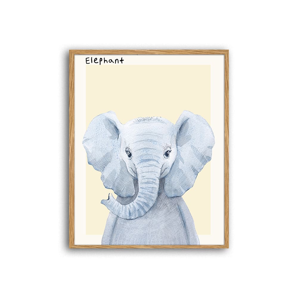 Milan Moon Digitaldruck, Rahmen in Eichenholz, 52x42x3 cm, Natur Braun Kinder