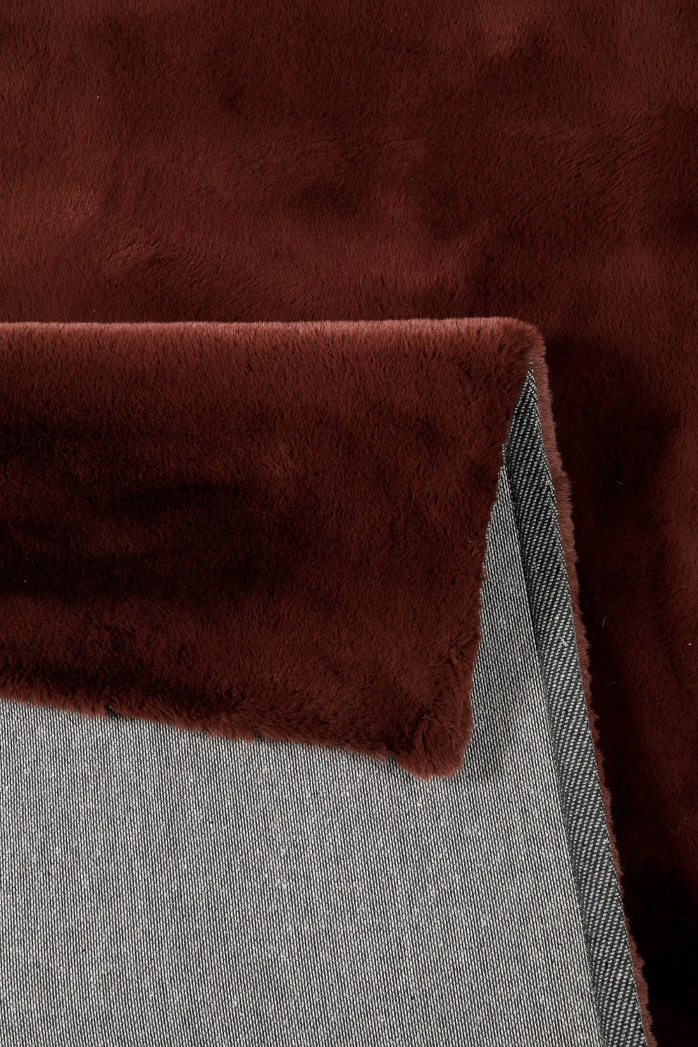 Tapis imitation fourrure lapin doux tufté bordeaux 80x150 — vue 4