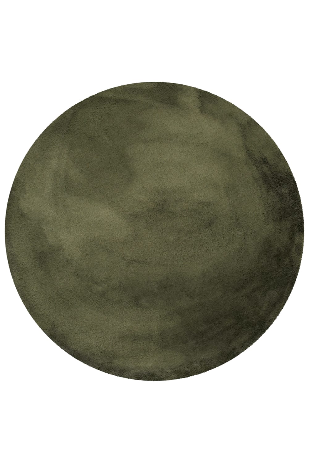 Esprit Teppich rund Kunstfell Kaninchen weich getuftet olivgrün 150 style modern - Pes - Polyester