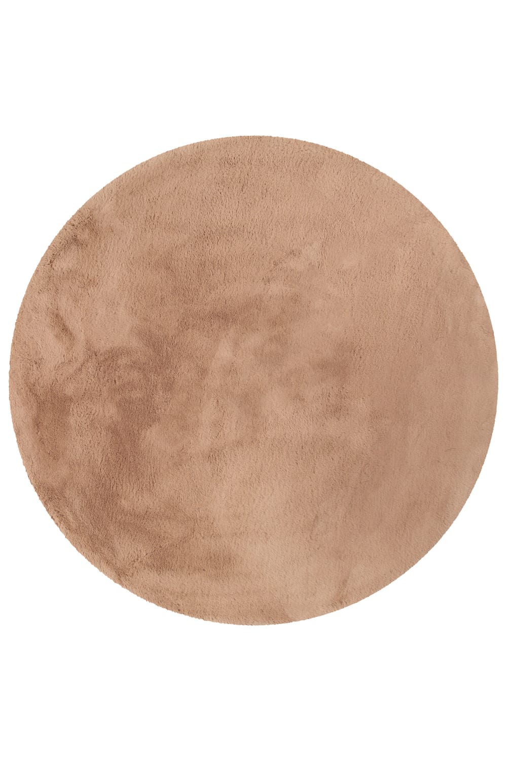 Tapis rond imitation - rose