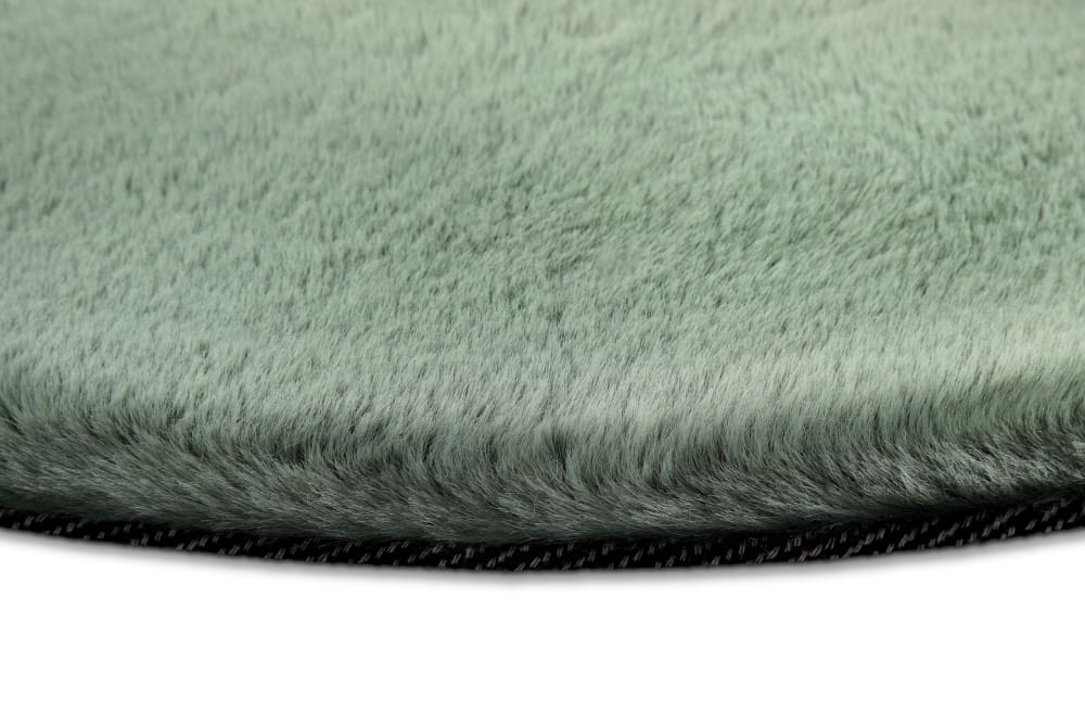 Tapis rond imitation fourrure lapin doux tufté vert sauge ⌀150 — vue 4