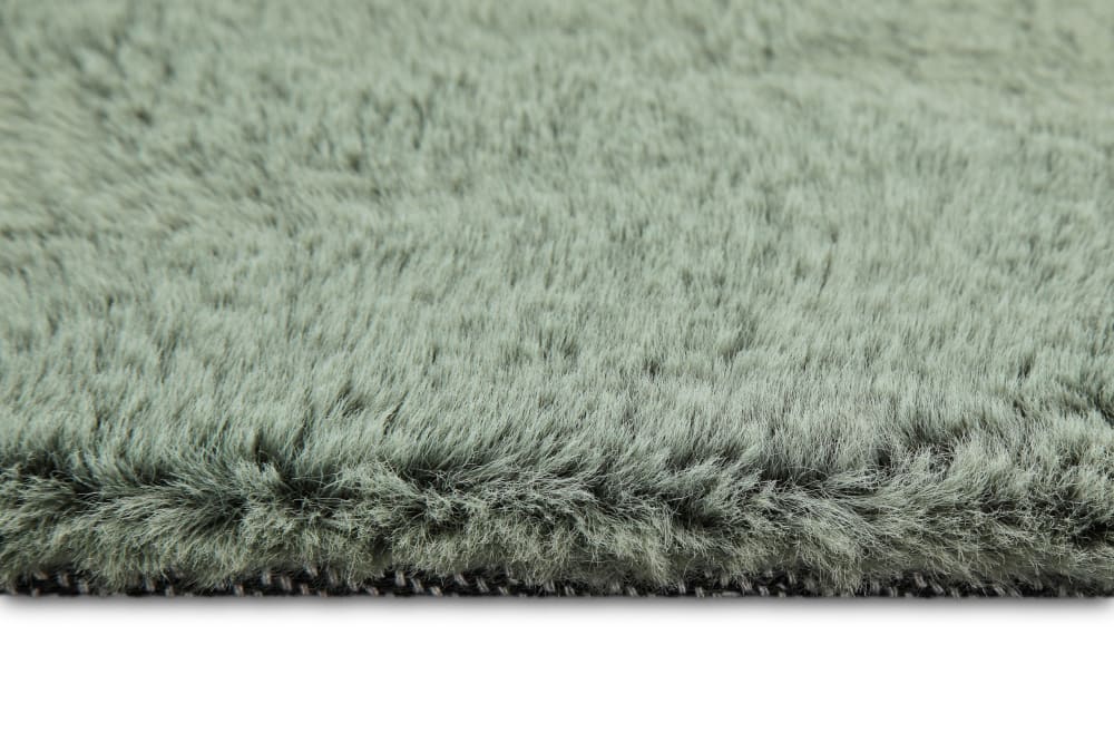 Tapis imitation fourrure lapin doux tufté vert sauge 80x150 — vue 4