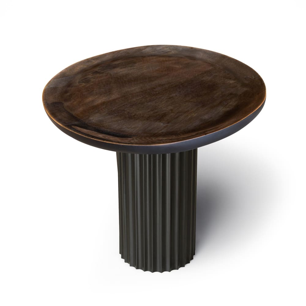 Table d'appoint en bois de manguier et pied en métal noir - Maisons du Monde