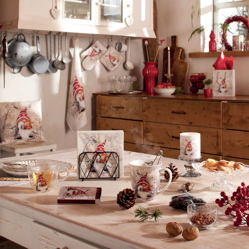 Tasse à thé en verre double paroi lutin de Noël 200 ml - Maisons du Monde