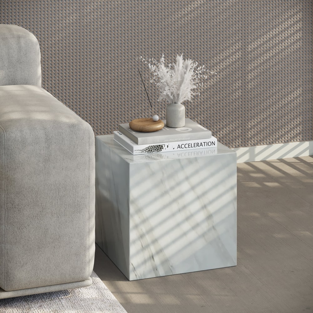 Table basse carré marbre d'ingénierie blanc - Maisons du Monde