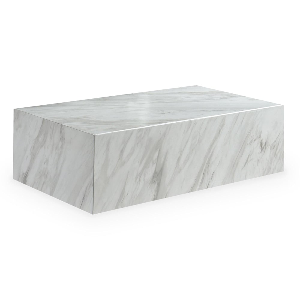 Table basse rectangulaire marbre d'ingénierie blanc