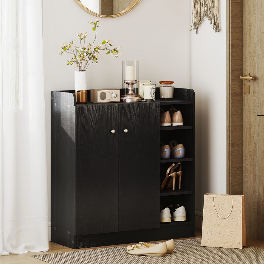 Armoire meuble à chaussures noir - Maisons du Monde