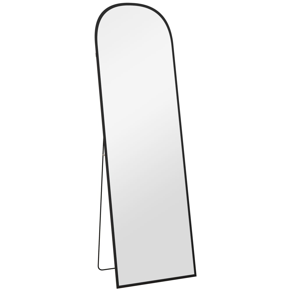 Homcom Standspiegel & Wandspiegel rechteckig, rund, Alu schwarz style modern - Aluminium