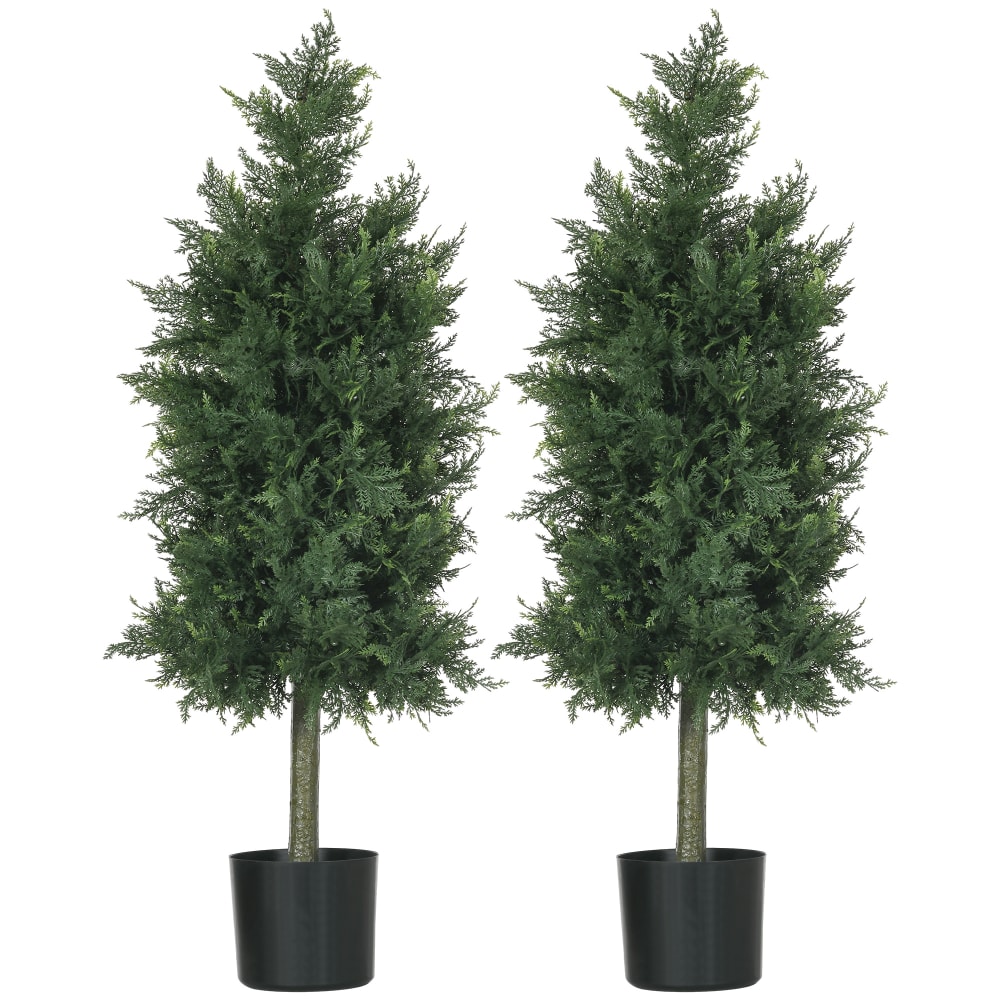 Lot de 2 plantes artificielles sapins cèdre h.90 cm pot inclus - Maisons du Monde