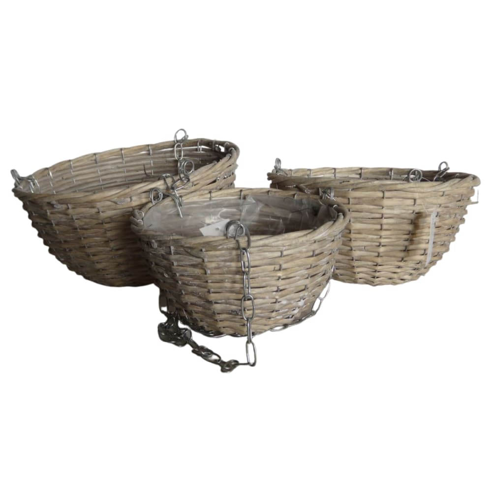 Set3 paniers poule corbeille fruit légumes osier marron 22 26 30cm