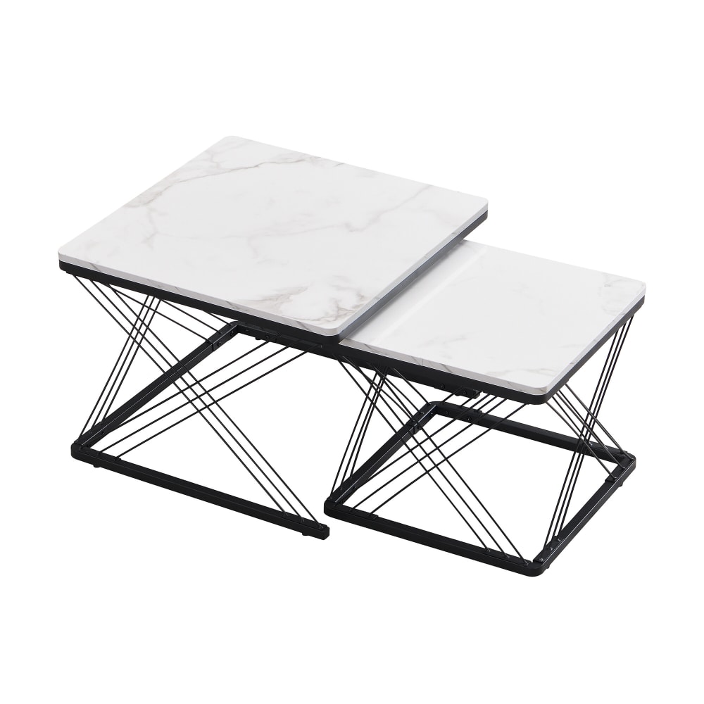 Urban Meuble 2er Set Couchtische, elegant und zusammensetzbar, Weiß style modern Weiß Spanplatte