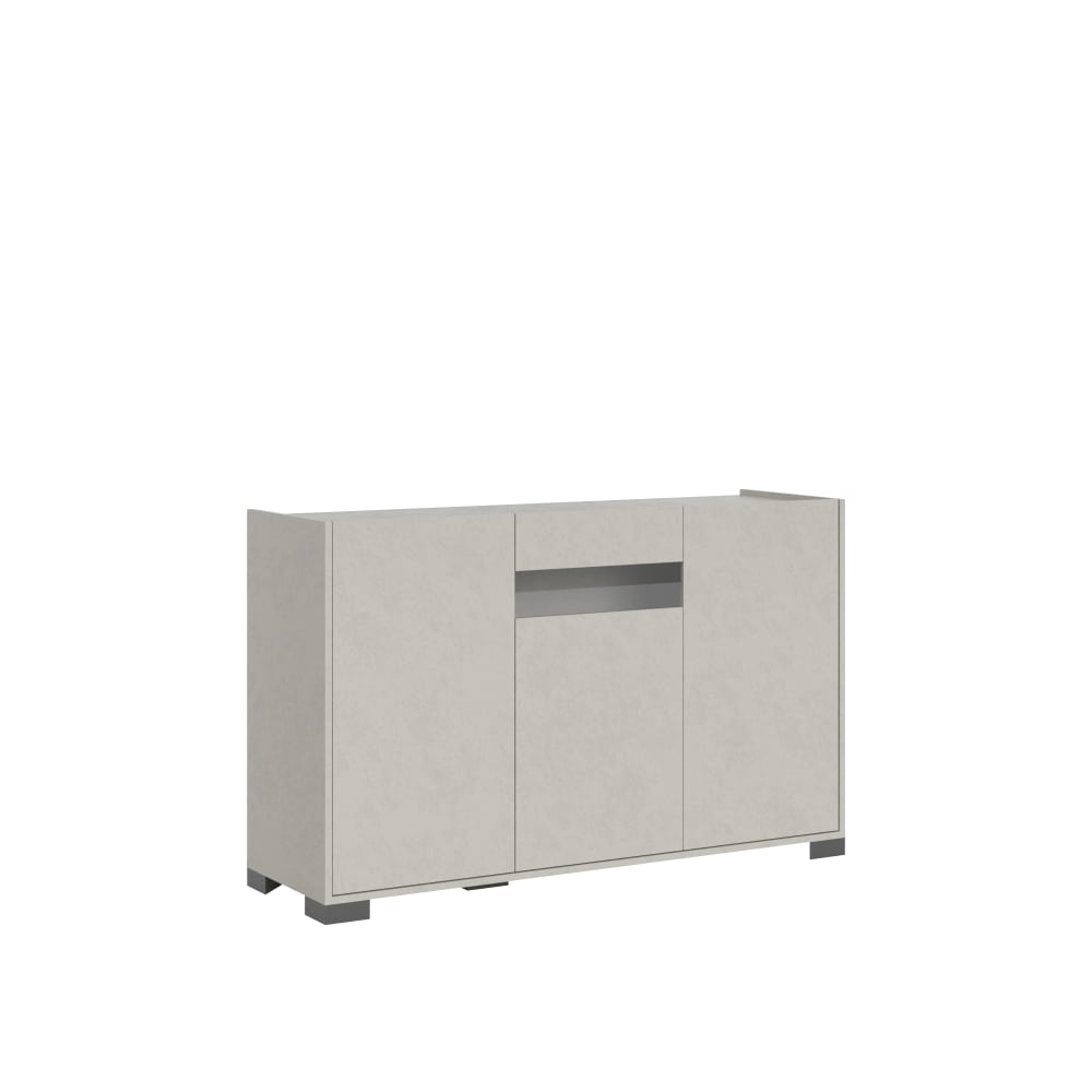 Itamoby Sideboard 3 Türen 130x40x81 cm, cashmere style modern Grau Öko-Tex Zertifikat Spanplatte