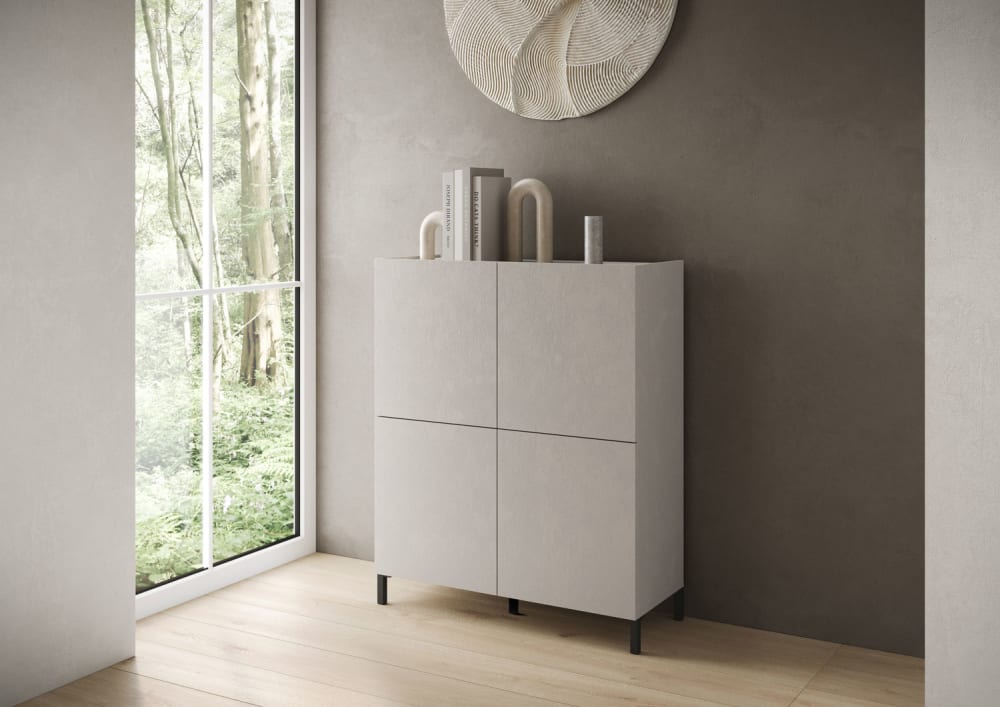 Highboard 4 Türen 90x35x110 cm, cashmere - Maisons Du Monde