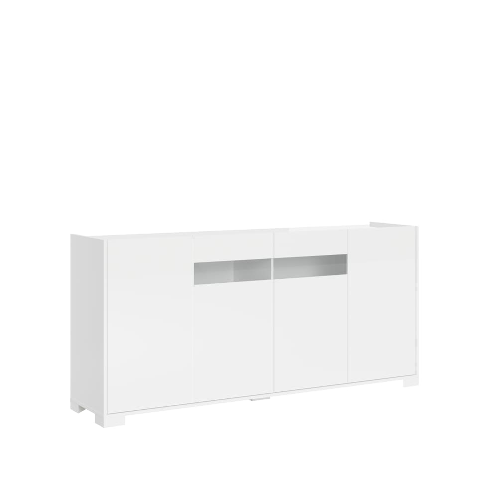Itamoby Sideboard 4 Türen 174x40x81 cm, glänzendes Weiß style modern Weiß Öko-Tex Zertifikat Spanplatte