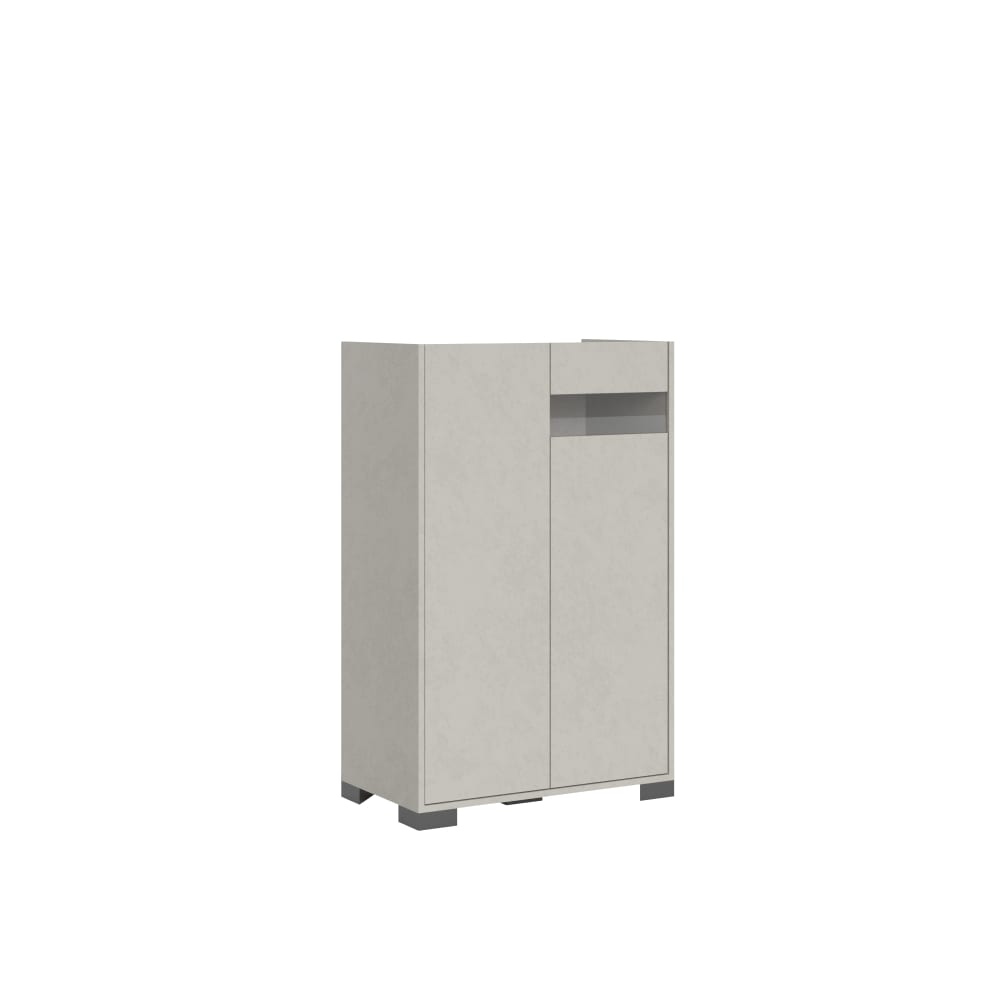 Itamoby Highboard 2 Türen 70x35x110 cm, cashmere style modern Grau Öko-Tex Zertifikat Spanplatte