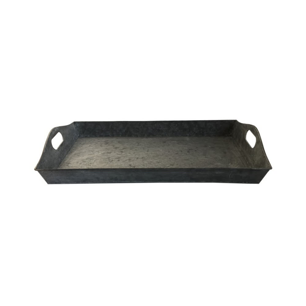 Set de 2 plateaux en zinc gris