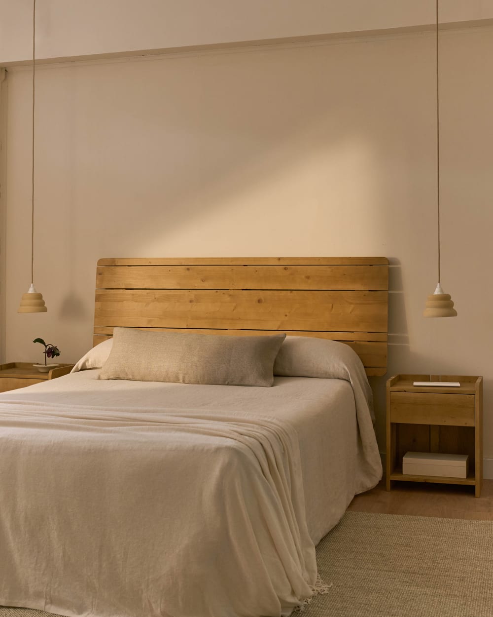Tête de lit sapin massif marron clair 160 cm