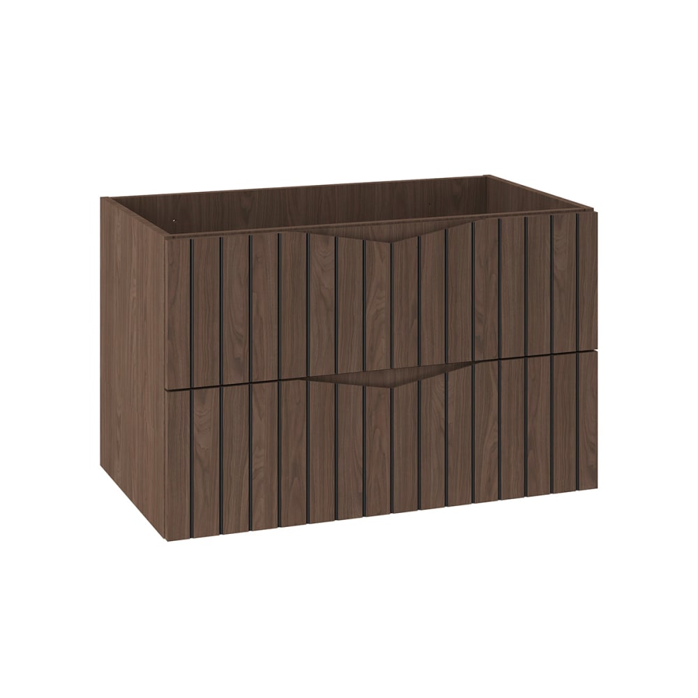 Petits meubles Waschtischunterschrank 80cm Melamin Holz und Schwarz Schwarz Spanplatte