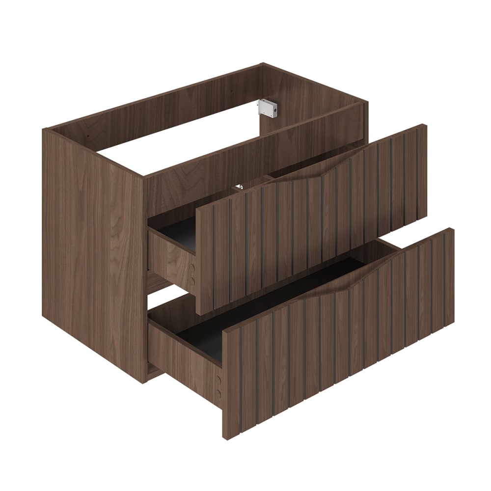 Waschtischunterschrank 80cm Melamin Holz und Schwarz - Maisons Du