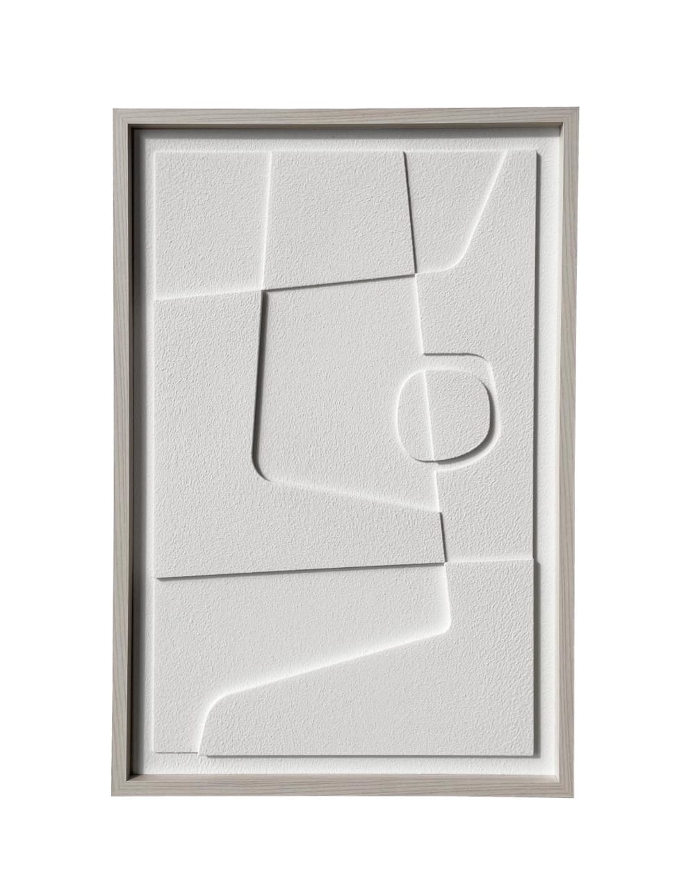cuadro de resina 3d texturizado figuras blanco 90x60x4 cm