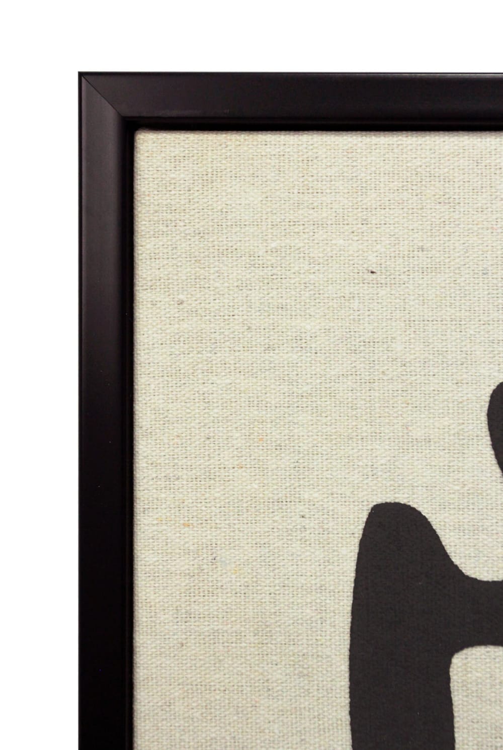 Tableau en lin avec impression 3d abstrait beige et noir 72x52x4 cm — vue 4